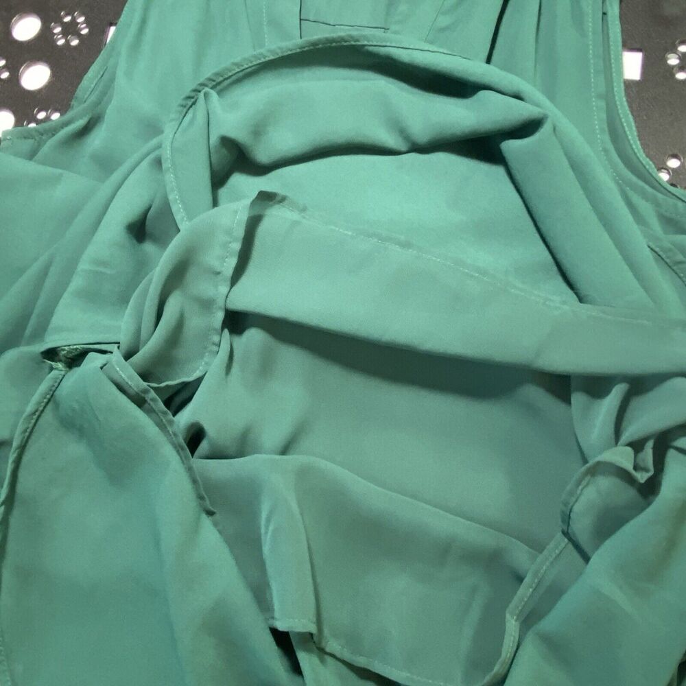 H&M Women's Slip Dress Lined Size 6 Green Sleeveless Sheer RN101255 - Picture 5 of 7